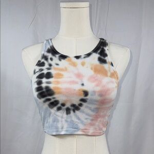 American Eagle Outfitters Tie-Dye Ribbed Cropped Tank Top